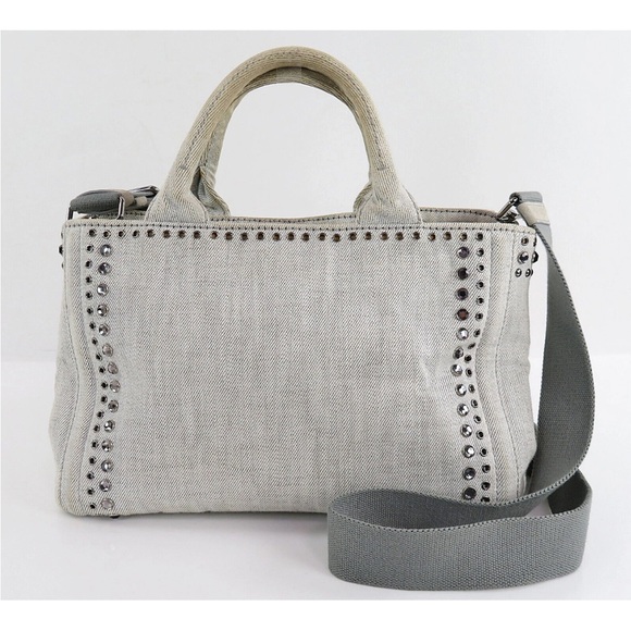 Prada Cream Studded Tote Bag - Picture 2 of 16